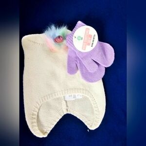 UNICORN HAT AND MITTON SET NWT